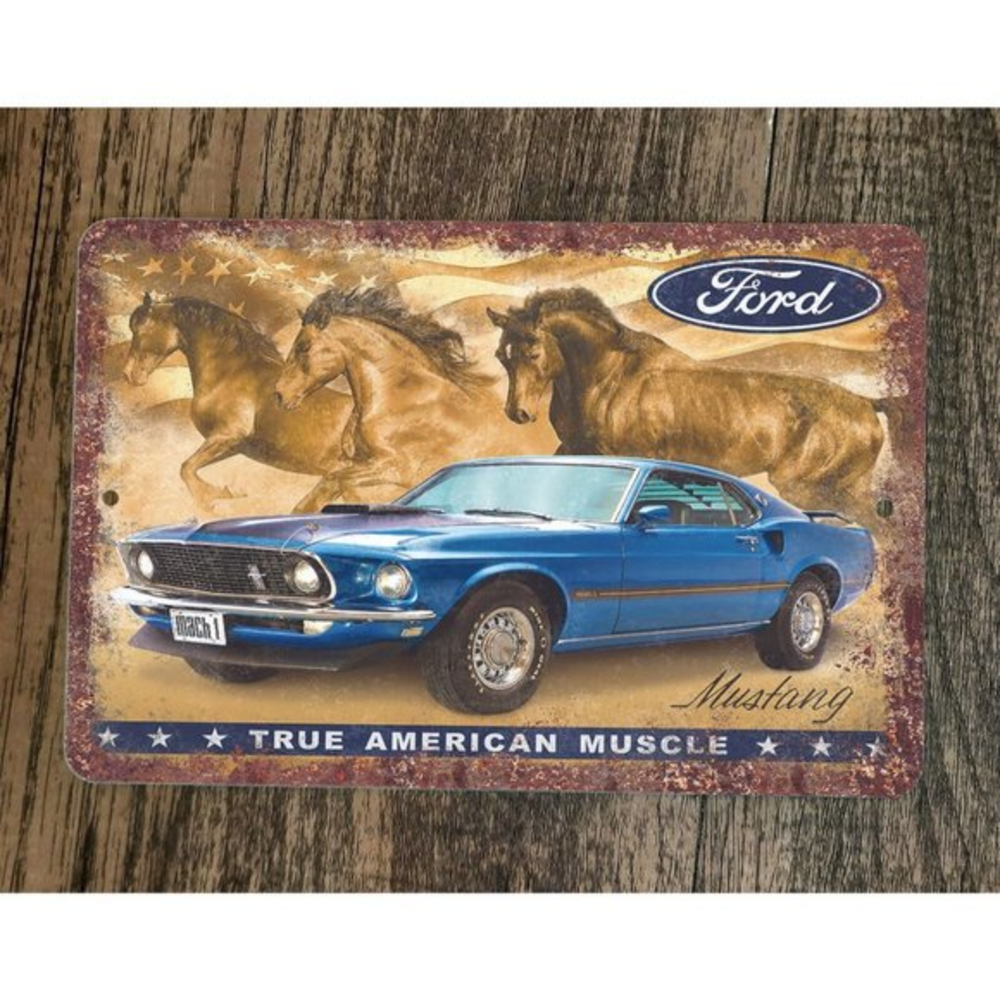 True American Muscle Ford‎ Mustang 8x12 Metal Wall Garage Sign Poster